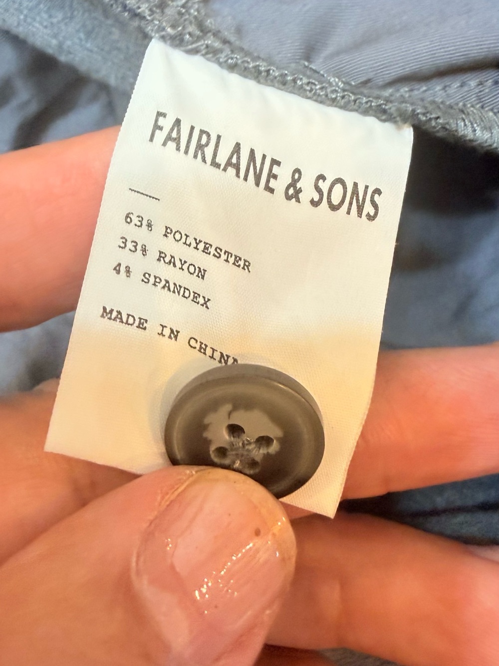 Fairlane & Sons Slim-Fit Stretch Trousers Blue Gray Men’s 36x30 - Picture 8 of 9